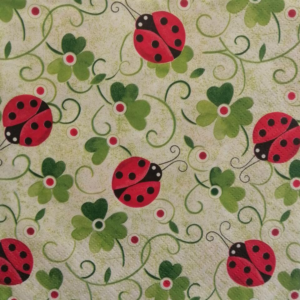 tovaglioli per decoupage animali coccinelle e quadrifogli arti e grafica busta da 2 pezzi 33 x 33 cm