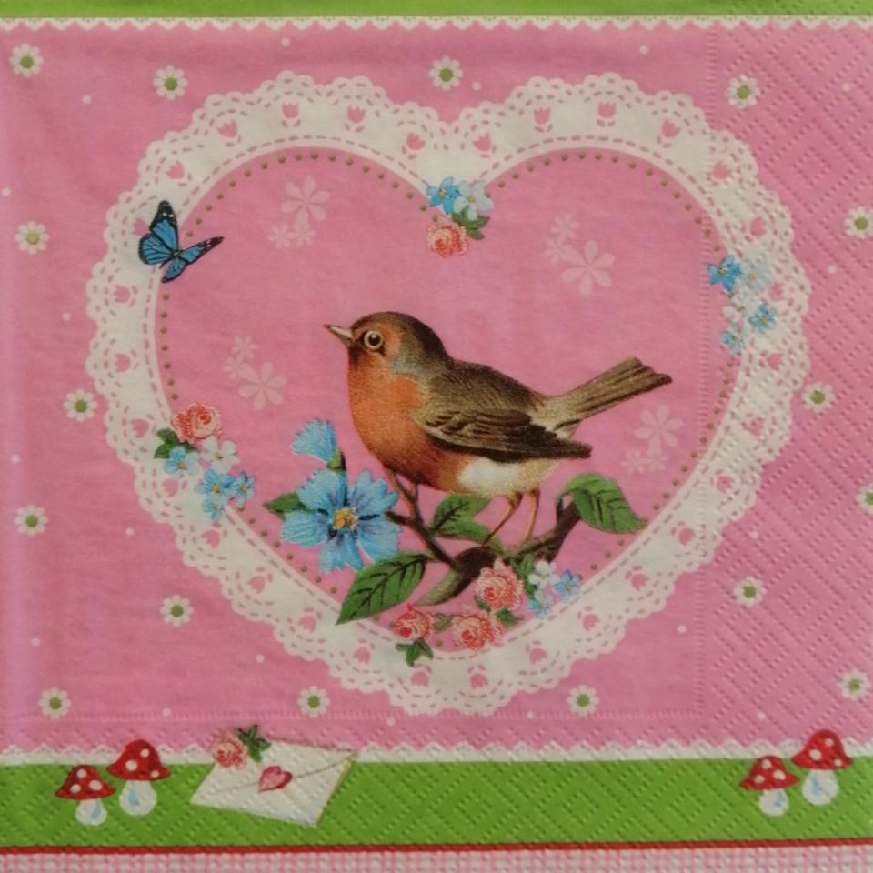 tovaglioli uccellino su ramo arti e grafica busta da 2 pezzi 33 x 33 cm