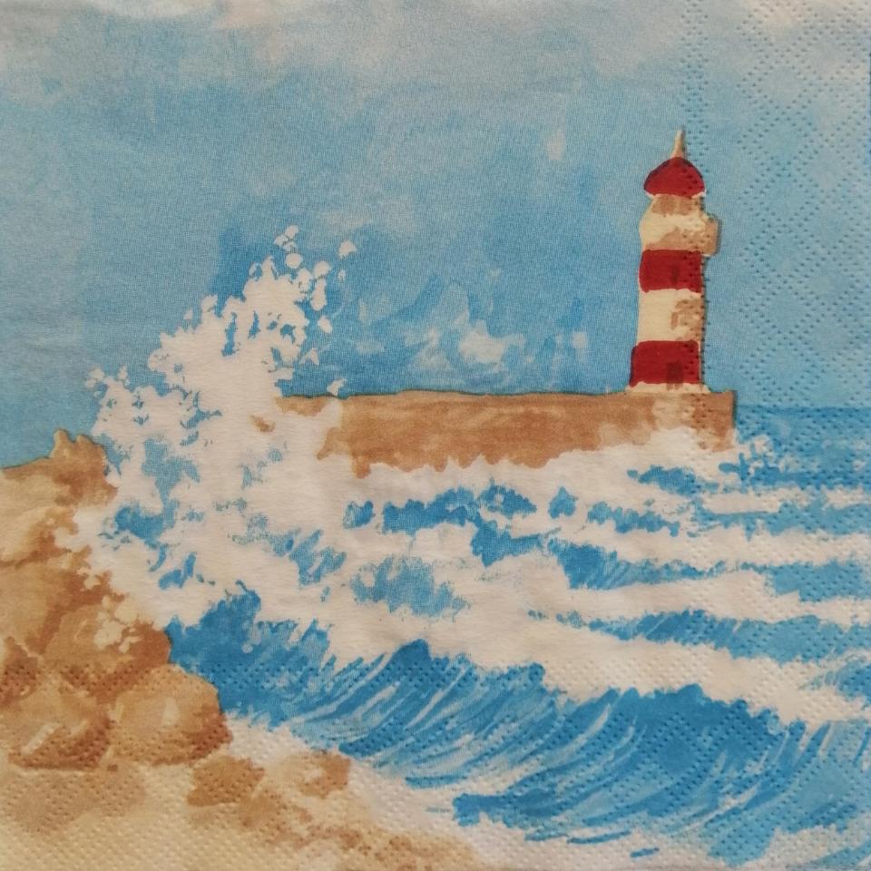 tovaglioli per decoupage mare e faro arti e grafica busta da 2 pezzi 33 x 33 cm