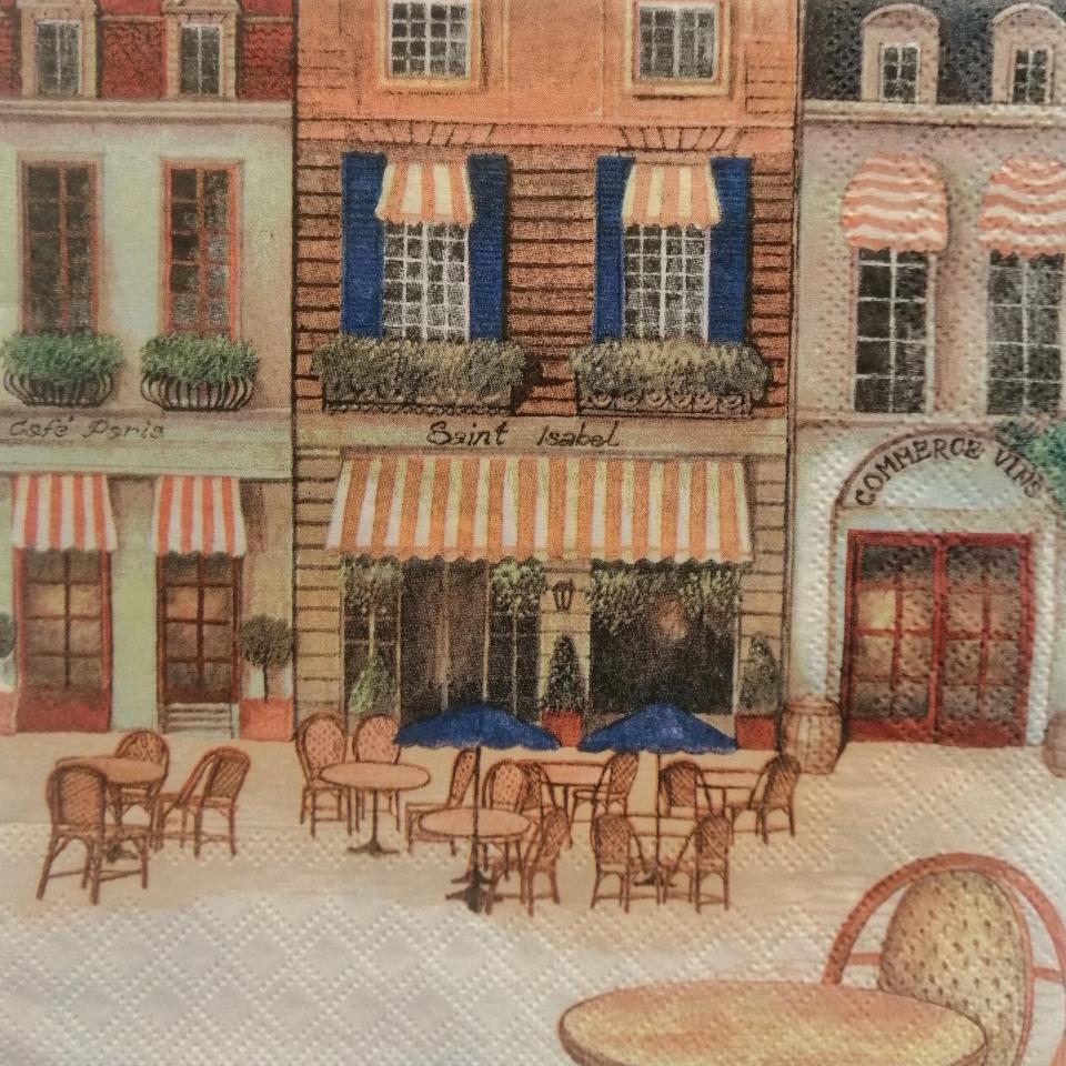 tovaglioli per decoupage piazza con ristorante arti e grafica busta da 2 pezzi 33 x 33 cm