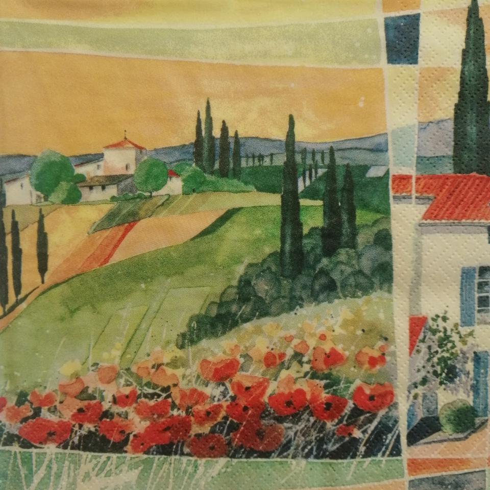 tovaglioli per decoupage campo di papaveri arti e grafica busta da 2 pezzi 33 x 33 cm