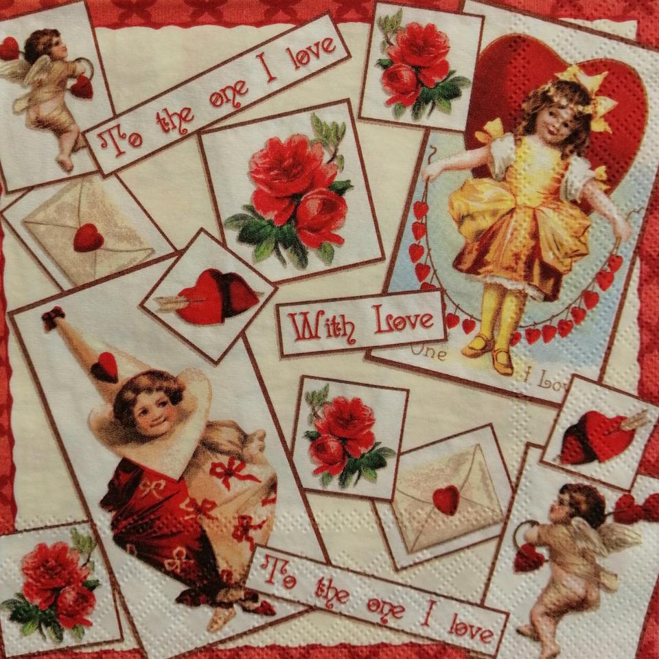 tovaglioli per decoupage immagini vittoriane with love arti e grafica busta da 2 pezzi 33 x 33 cm