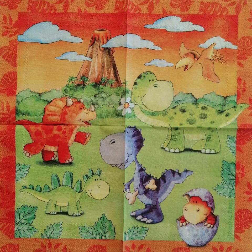 Copia di  tovaglioli per animalipreistorici buffi arti e grafica busta da 2 pezzi 33 x 33 cm