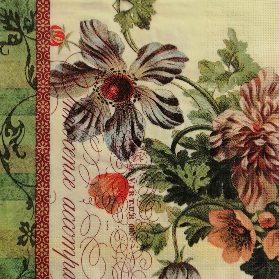 tovaglioli per decoupage fiori vintage arti e grafica busta da 2 pezzi 33 x 33 cm