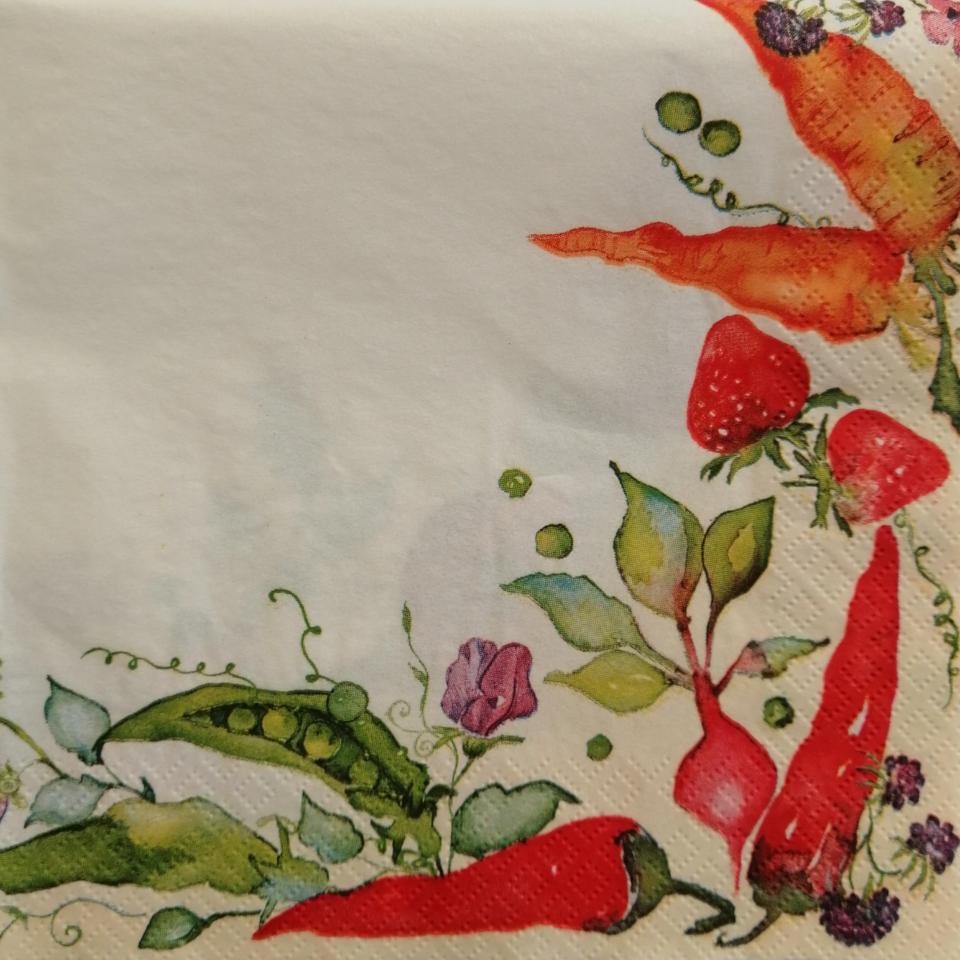 tovaglioli per decoupage verdure pomodori carote e zucchine arti e grafica busta da 2 pezzi 33 x 33 cm