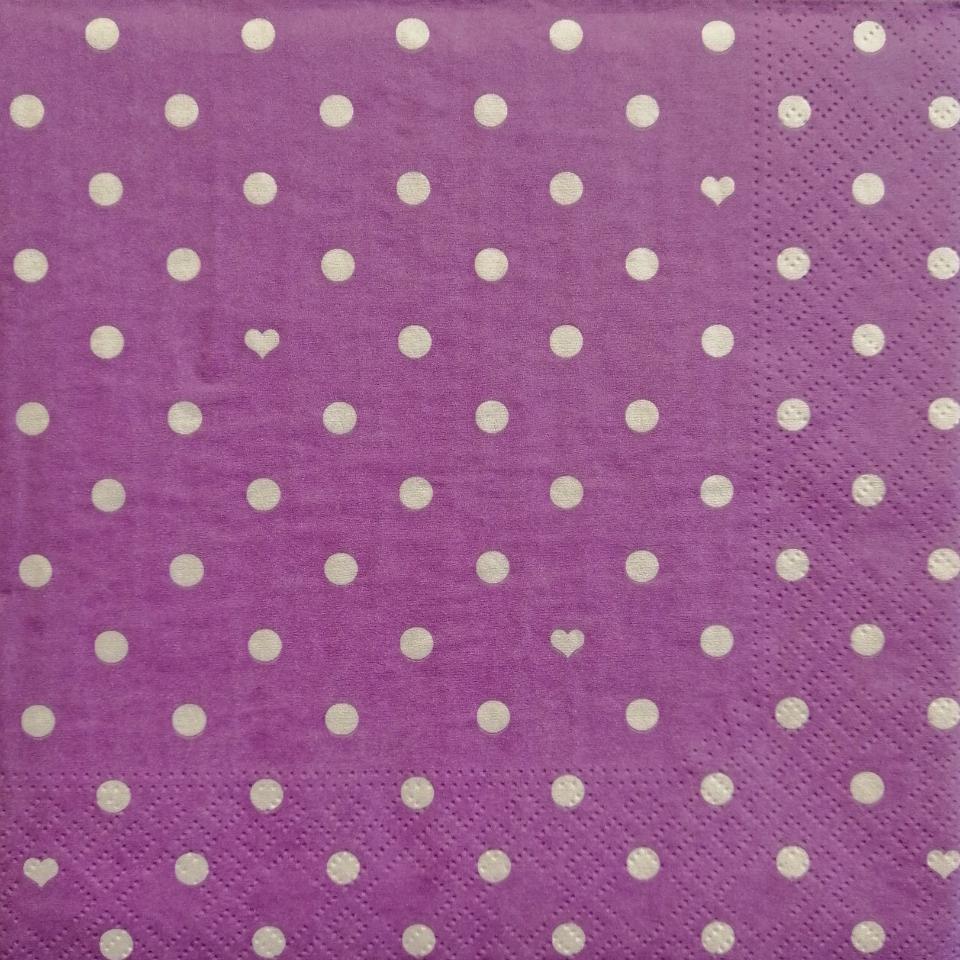 tovagliolo per decoupage viola pois bianchi arti e grafica busta da 2 pezzi 33 x 33 cm