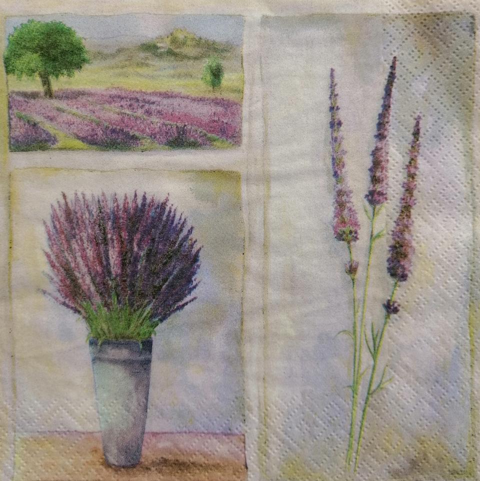 tovaglioli per decoupage fiori di lavanda arti e grafica busta da 2 pezzi 33 x 33 cm