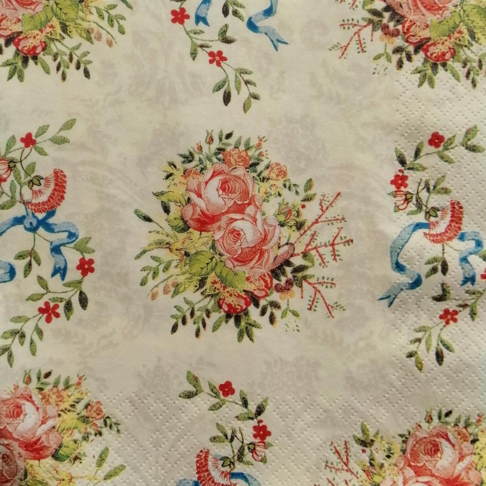 tovaglioli per decoupage fiori mazzetto di rose shabby arti e grafica busta da 2 pezzi 33 x 33 cm