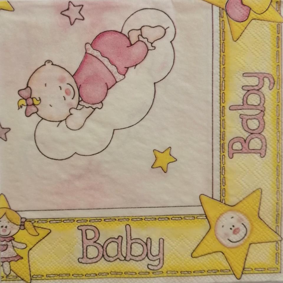 tovaglioli per decoupage bambina sulla nuvola arti e grafica busta da 2 pezzi 33 x 33 cm