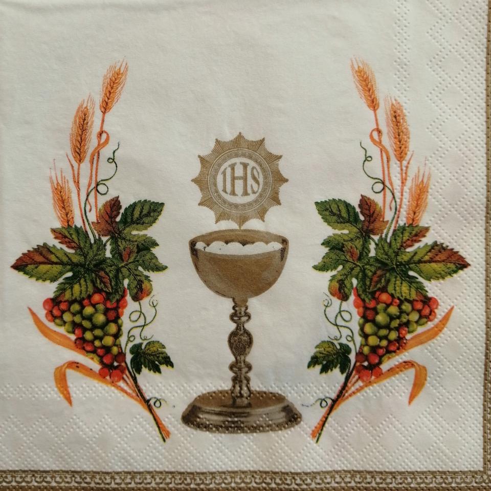 tovaglioli per decoupage prima comunione calice e spiga arti e grafica busta da 2 pezzi 33 x 33 cm
