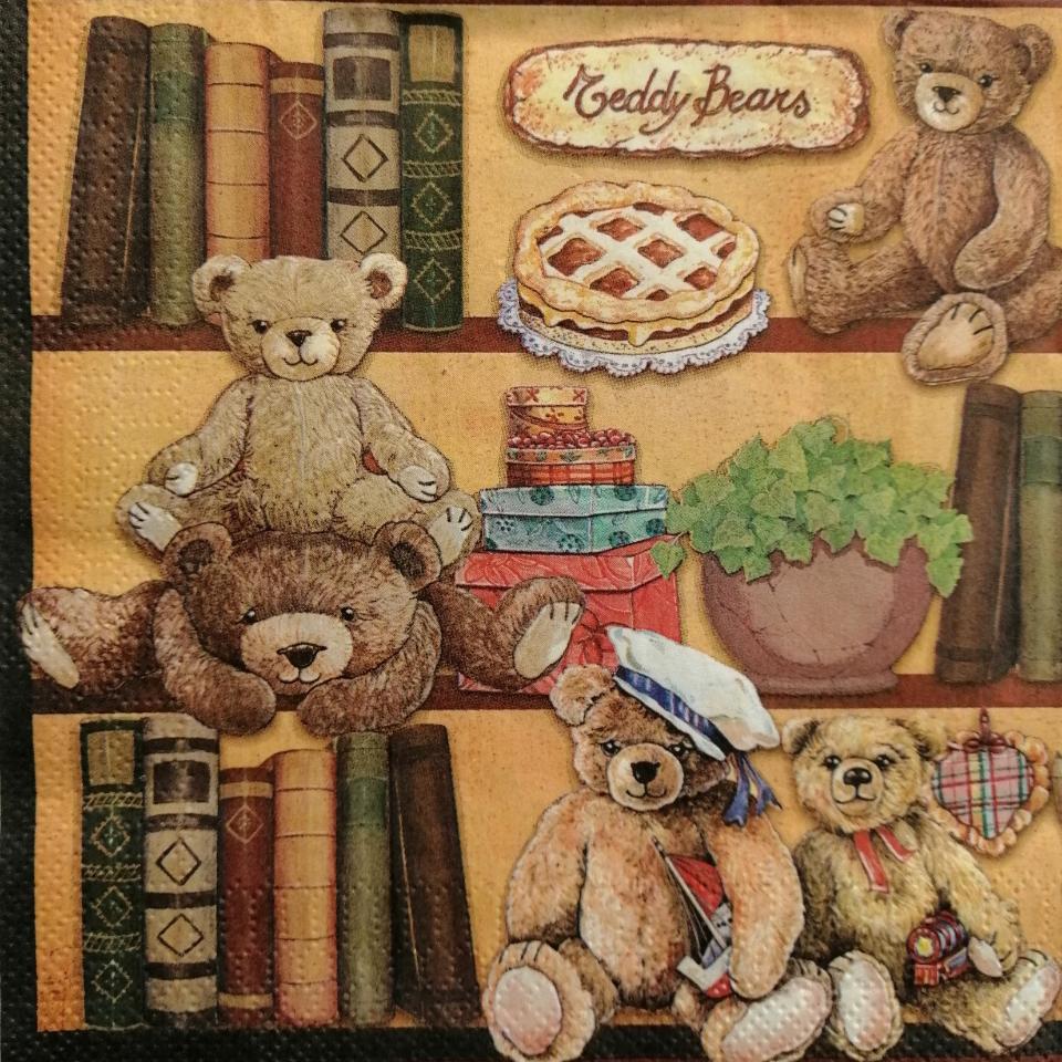 tovaglioli per decoupage teddy  bears arti e grafica busta da 2 pezzi 33 x 33 cm