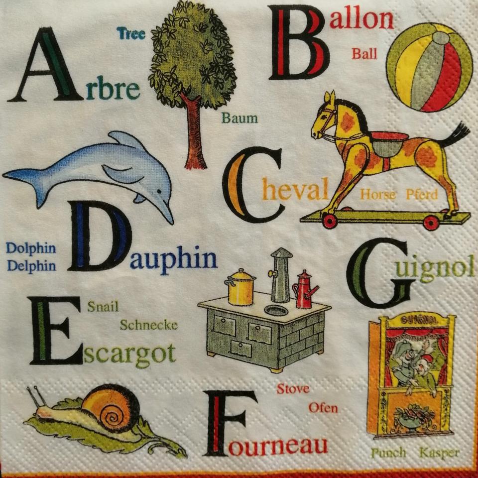 tovaglioli per decoupagelettere e animali arti e grafica busta da 2 pezzi 33 x 33 cm