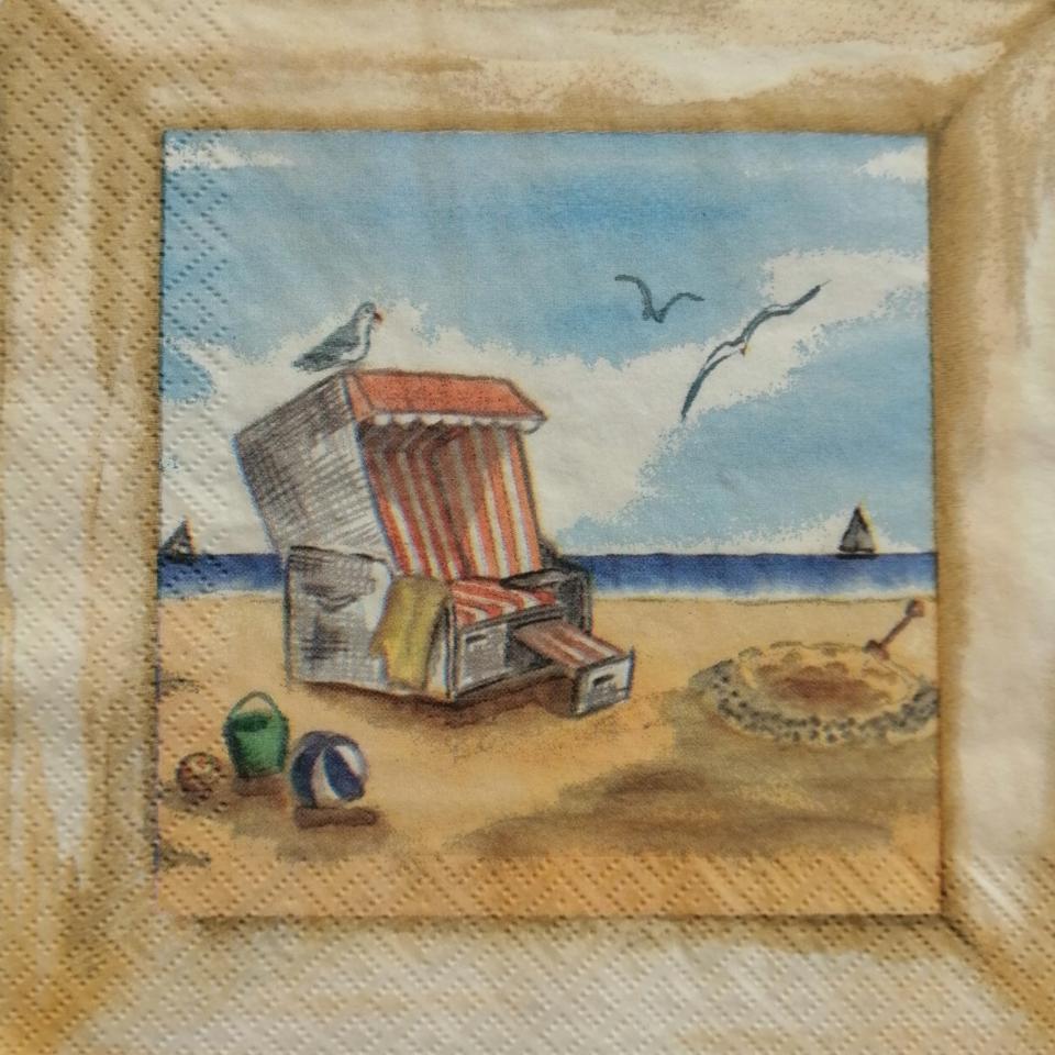 tovaglioli per  decoupage gabbiano sulla spiaggia arti e grafica busta da 2 pezzi 33 x 33 cm