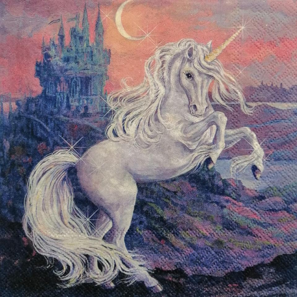 tovaglioli per  decoupage animali unicorno arti e grafica busta da 2 pezzi 33 x 33 cm