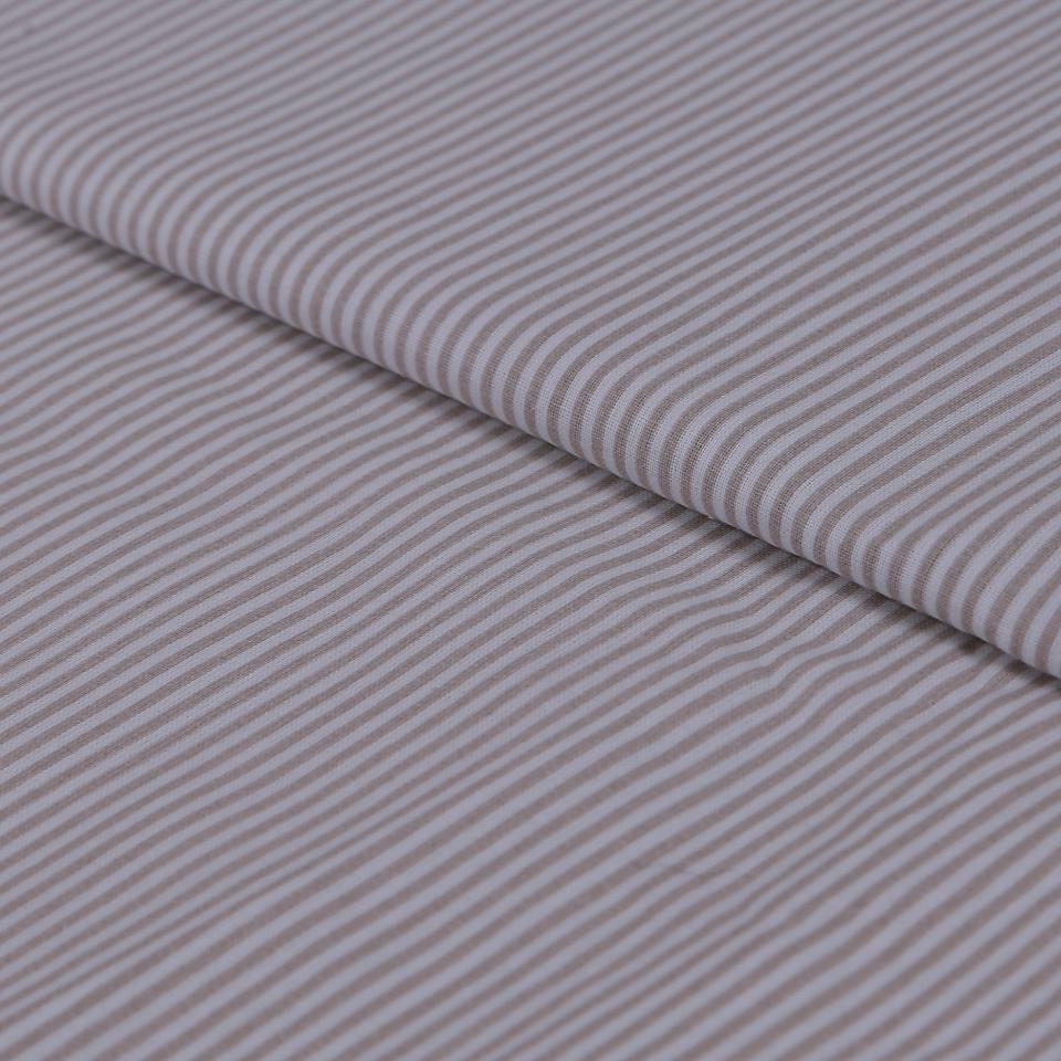 Tessuto Stoffa in cotone righettata bianco e sabbia stafil altezza 145 cm x 50cm stoffe