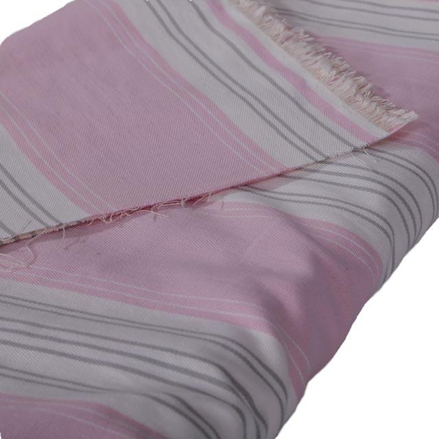 tessuto cotone a strisce bianco rosa e grigio hft 140 x 30 cm