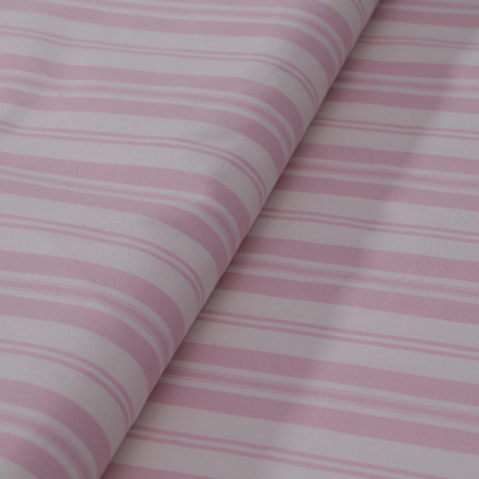 tessuto cotone a strisce bianco e rosa hft 140  x 30 cm