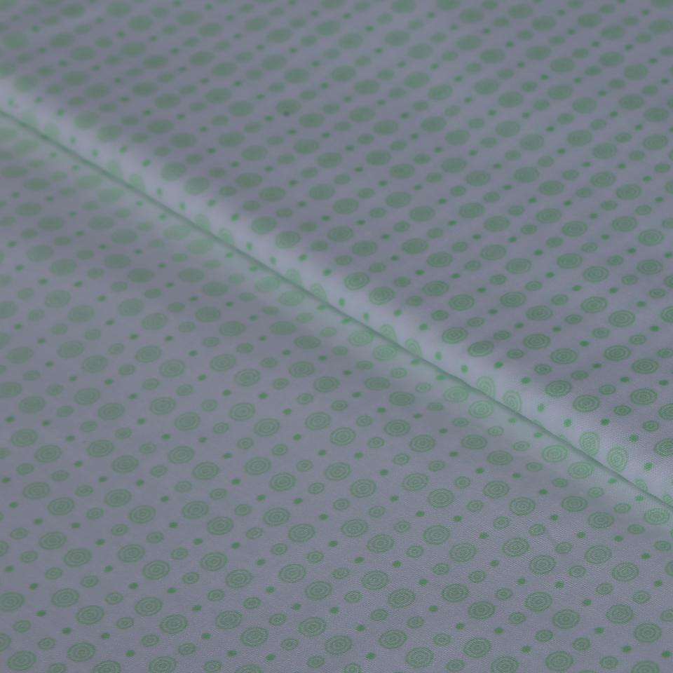 Stoffa Tante Ema bianca con cerchi verde chiaro TANTE EMA 130X30CM