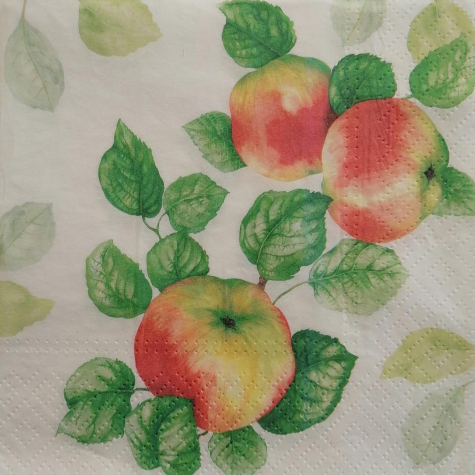 Tovaglioli per decoupage frutta mele arti e grafica busta da 2 pezzi 33x33 cm