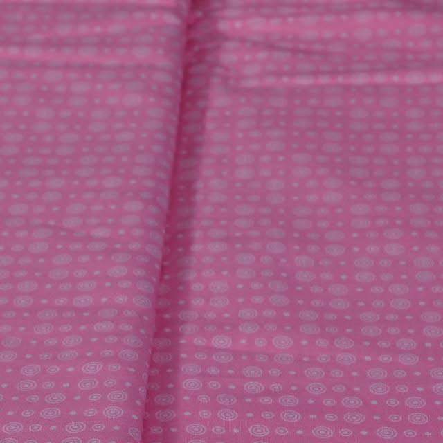 Stoffa Tante Ema rosa con cerchi bianchi TANTE EMA 130X30CM