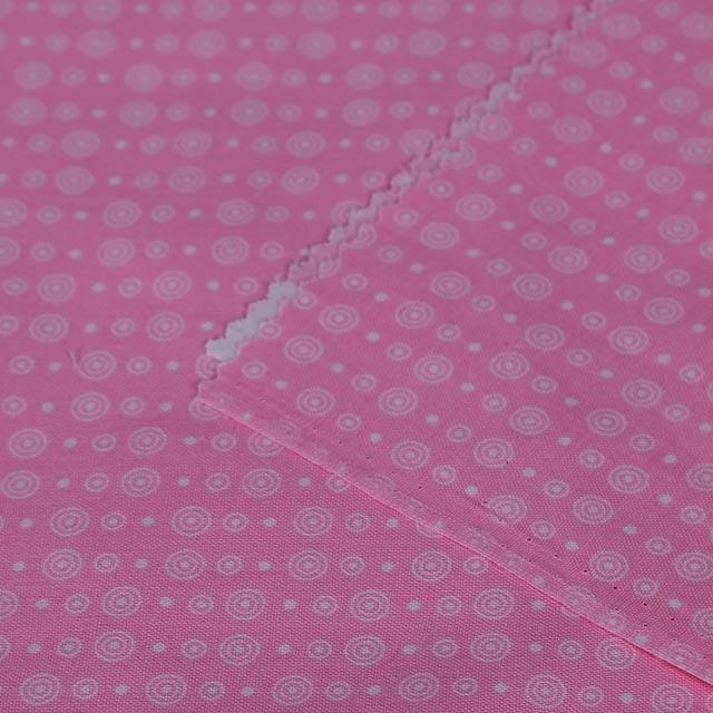 Stoffa Tante Ema rosa con cerchi bianchi TANTE EMA 130X30CM