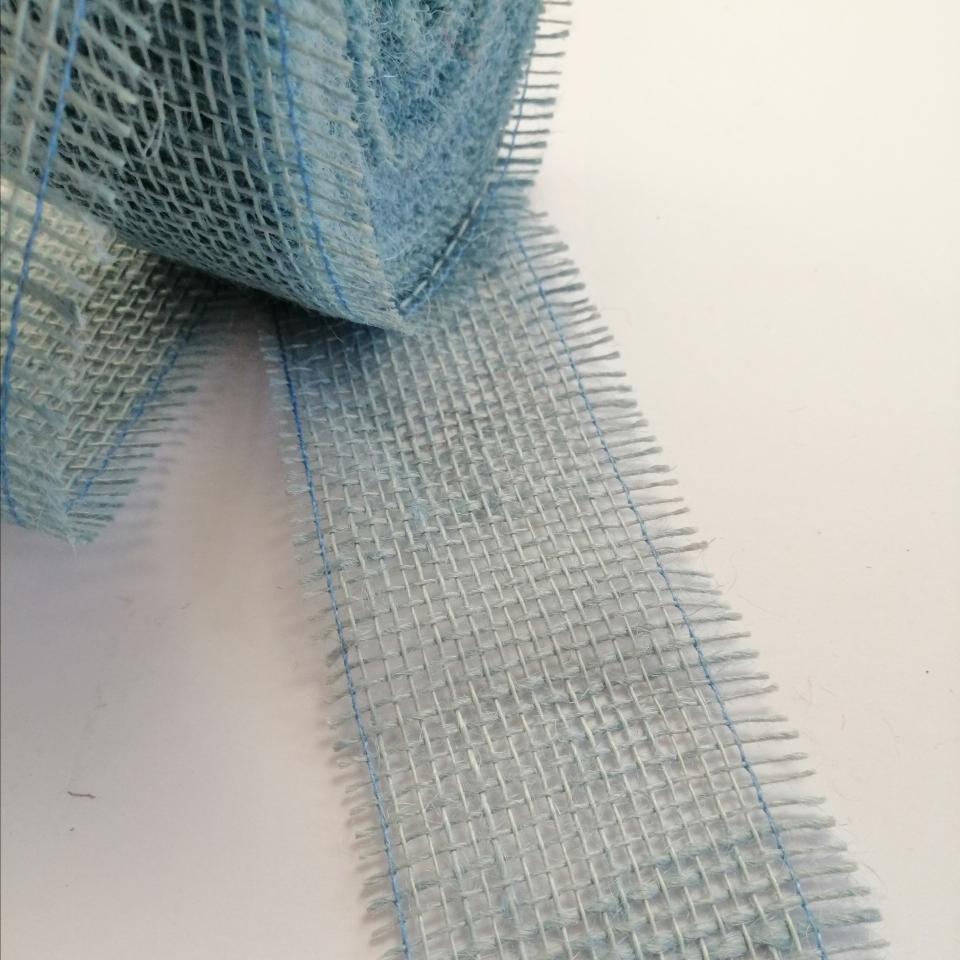 nastro juta  colore celeste cenere Stafil 60 mm x 1 mt