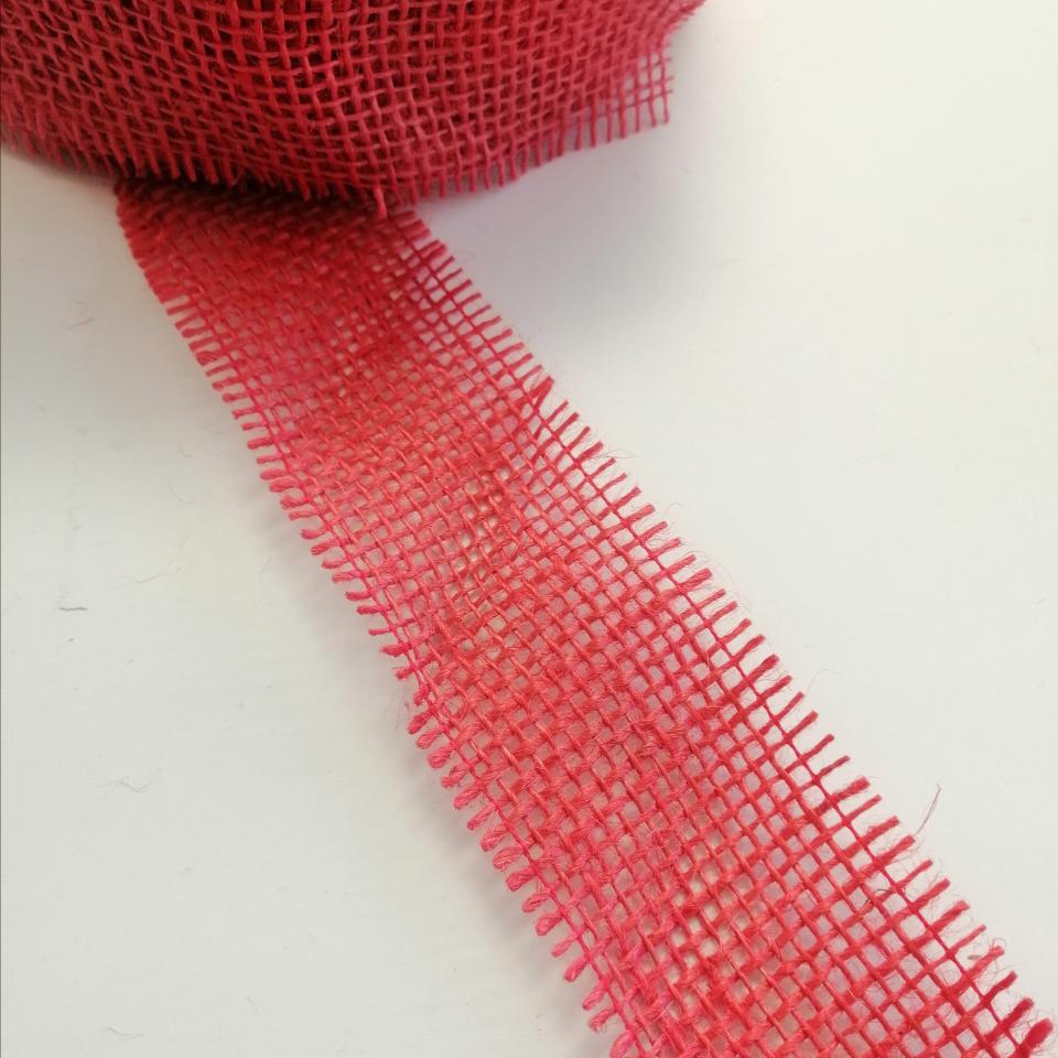 nastro juta  colore rosso chiaro Stafil 60 mm x 1 mt