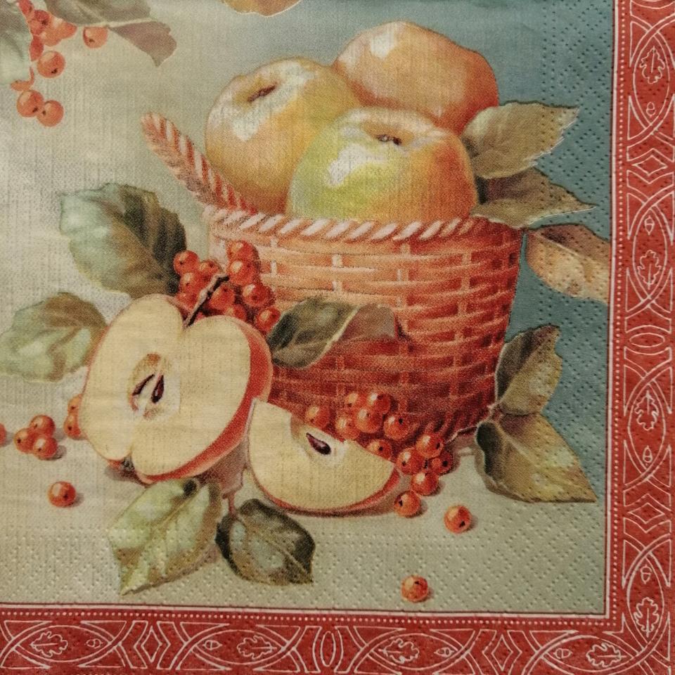 tovaglioli per decoupage cesto di mele arti e grafica busta da 2 pezzi 33x33 cm