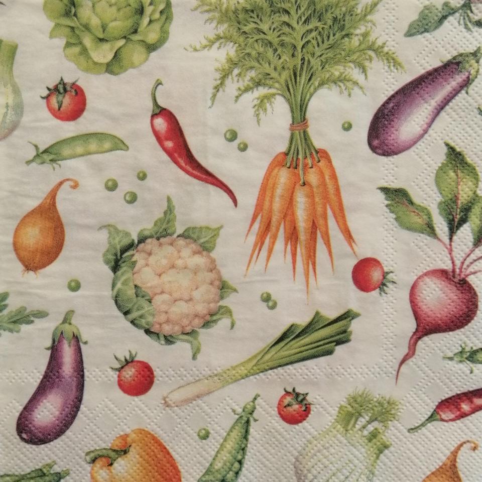 tovaglioli per decoupage ortaggi peperoni pannocchie arti e grafica busta da 2 pezzi 33x33 cm