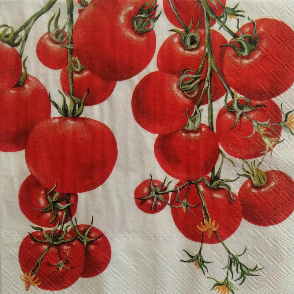 tovaglioli per decoupage pomodori arti e grafica busta da 2 pezzi 33x33 cm