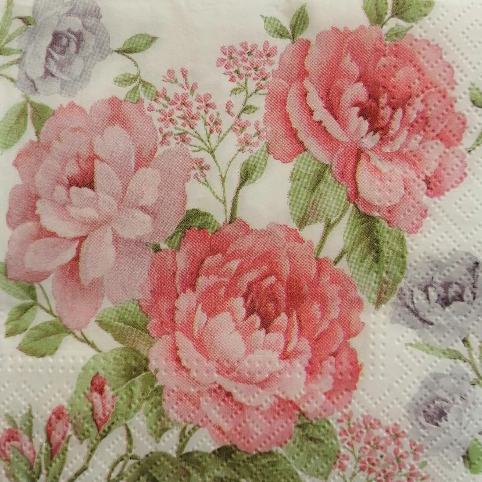 tovaglioli per decoupage rose arti e grafica busta da 2 pezzi 25x25cm