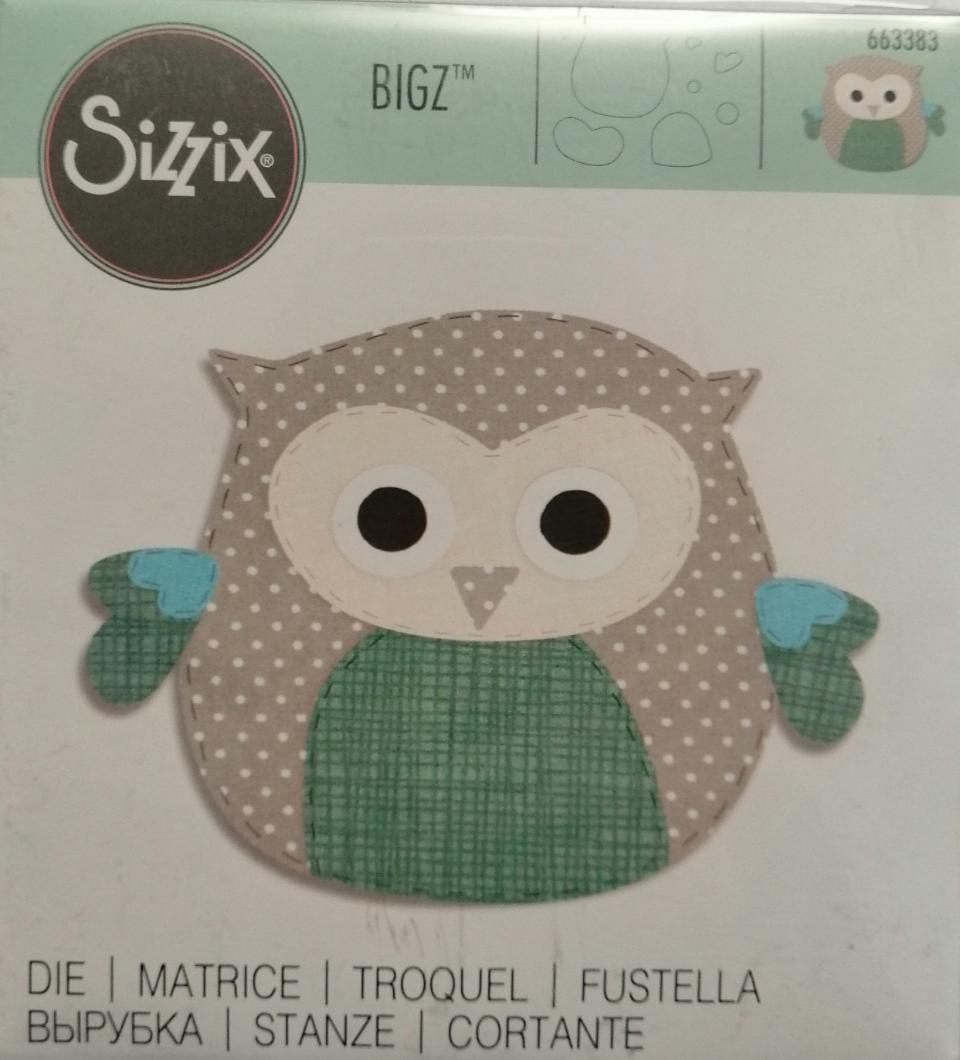 fustella bigz gufo  sizzix 14 x 14 cm