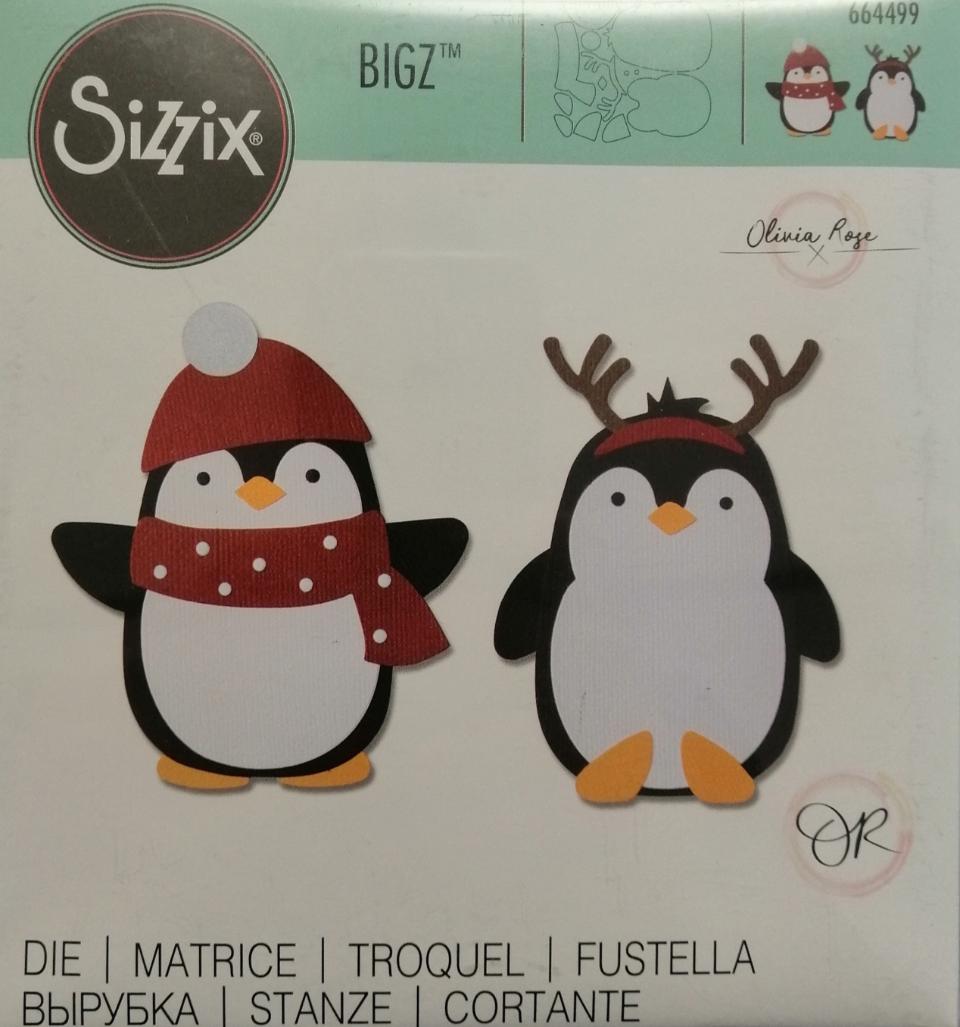 fustella bigz amici pinguini sizzix 14 x 14 cm