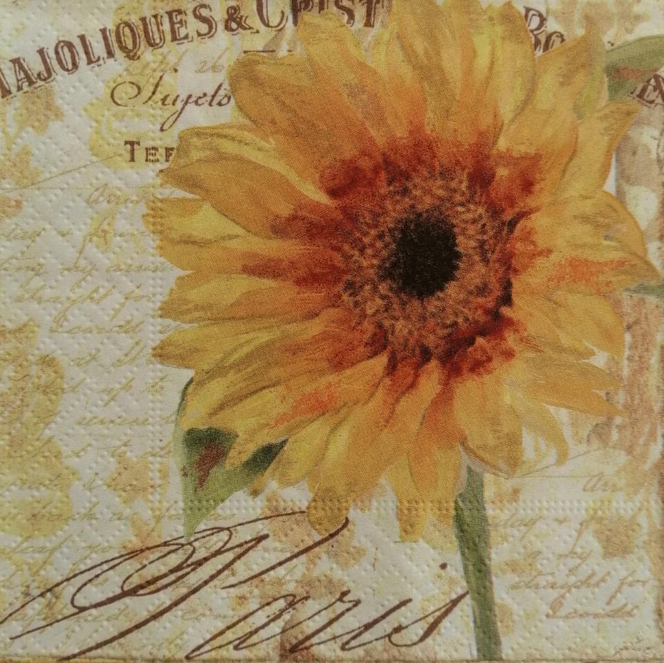 tovaglioli per decoupage fiore girasole arti e grafica busta da 2 pezzi 25x25cm