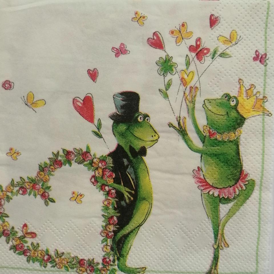 tovaglioli per decoupagecoppia di rospi arti e grafica busta da 2 pezzi 25x25cm