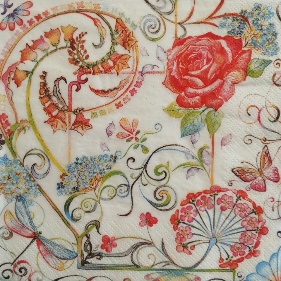 tovaglioli per decoupage fiori e ghirigori arti e grafica busta da 2 pezzi 30x30