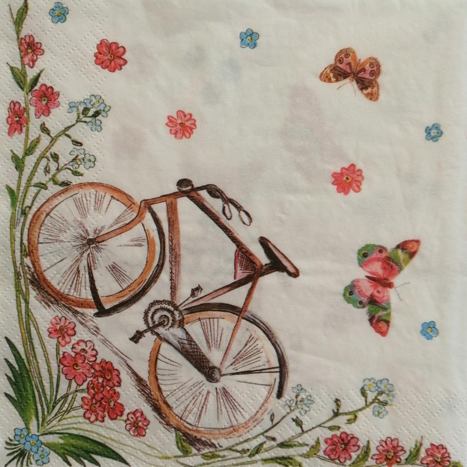 tovaglioli per decoupage bicicletta arti e grafica busta da 2 pezzi 30x30