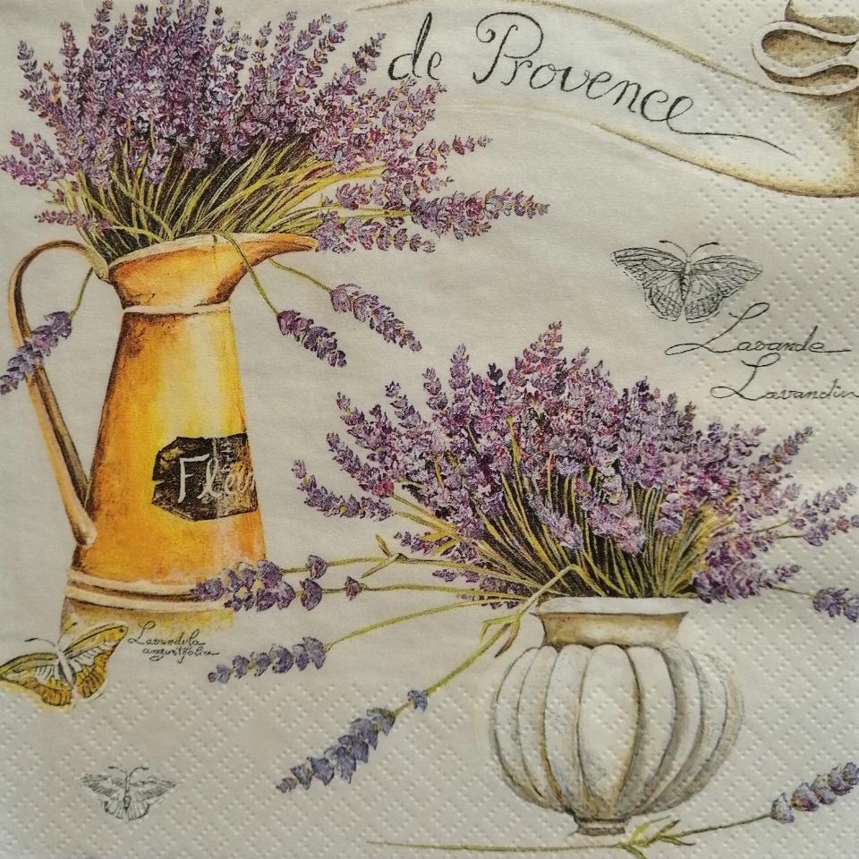 tovaglioli per decoupage caraffa con lavanda arti e grafica busta da 2 pezzi 30x30