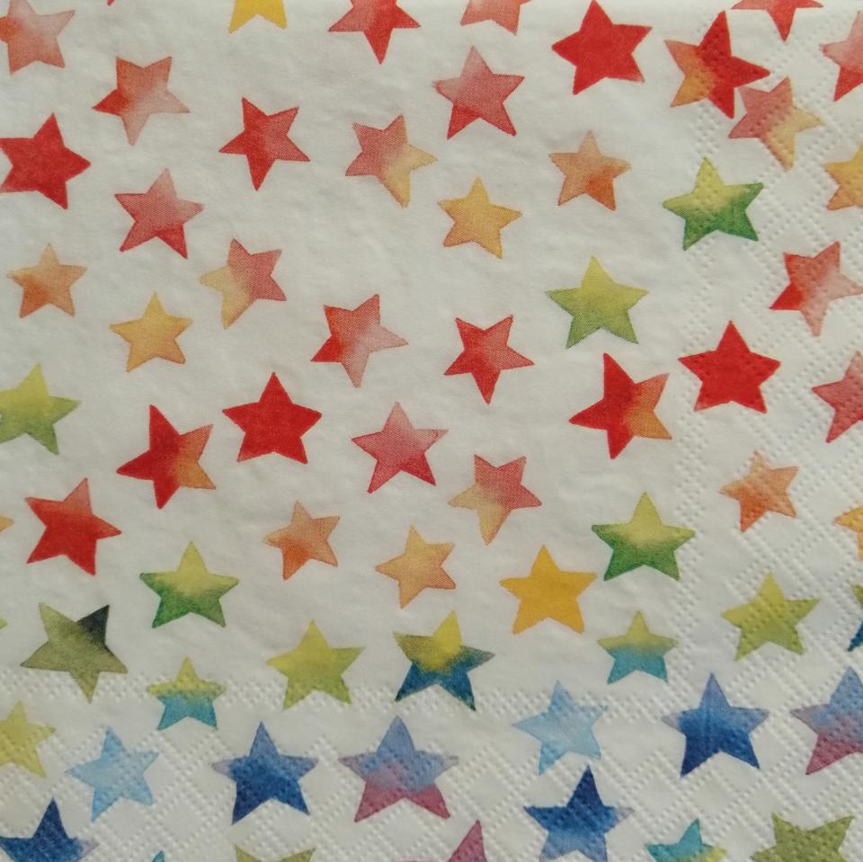 tovaglioli per decoupage stelle colorate arti e grafica busta da 2 pezzi 30x30