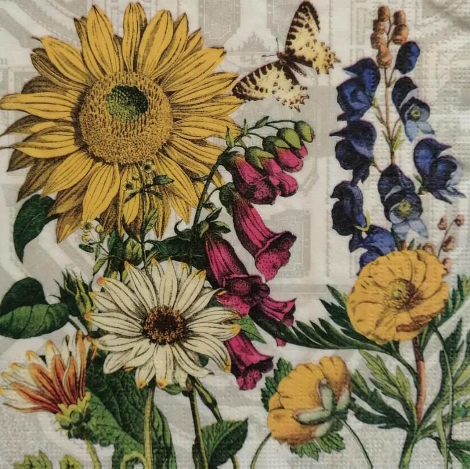 tovaglioli per decoupage fiori di campo e girasoli arti e grafica busta da 2 pezzi 30x30