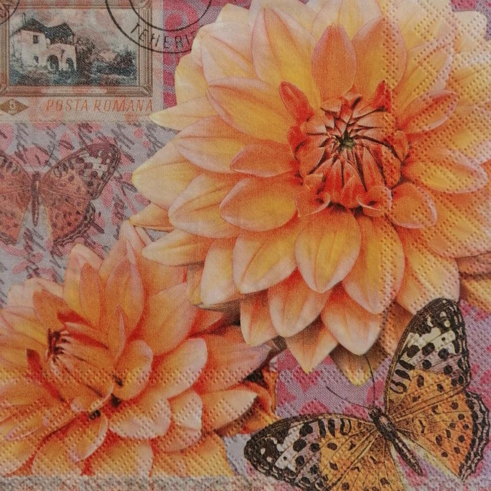 tovaglioli per decoupage fiori dalie arti e grafica busta da 2 pezzi 30x30