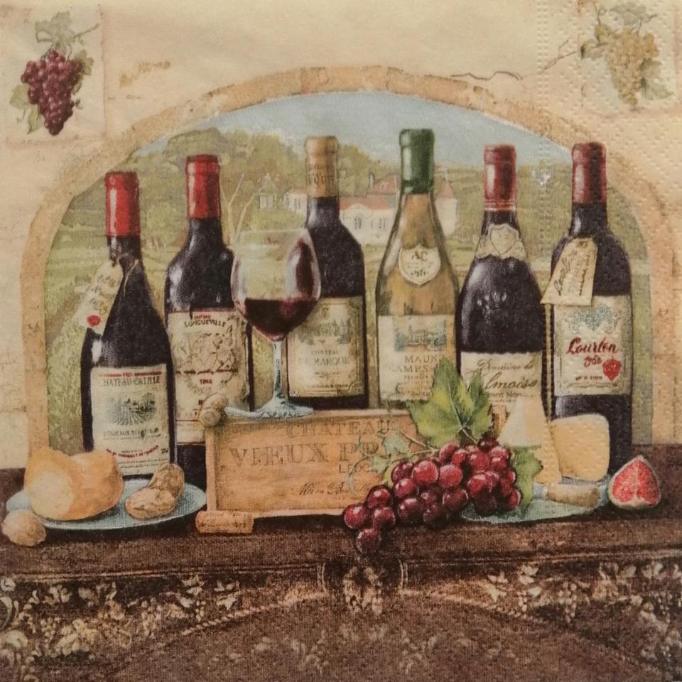 tovaglioli per decoupage bottiglie di vino arti e grafica busta da 2 pezzi 30x30