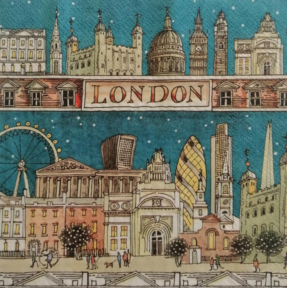 Tovaglioli per decoupage Londra arti e grafica busta da 2 pezzi 30x30