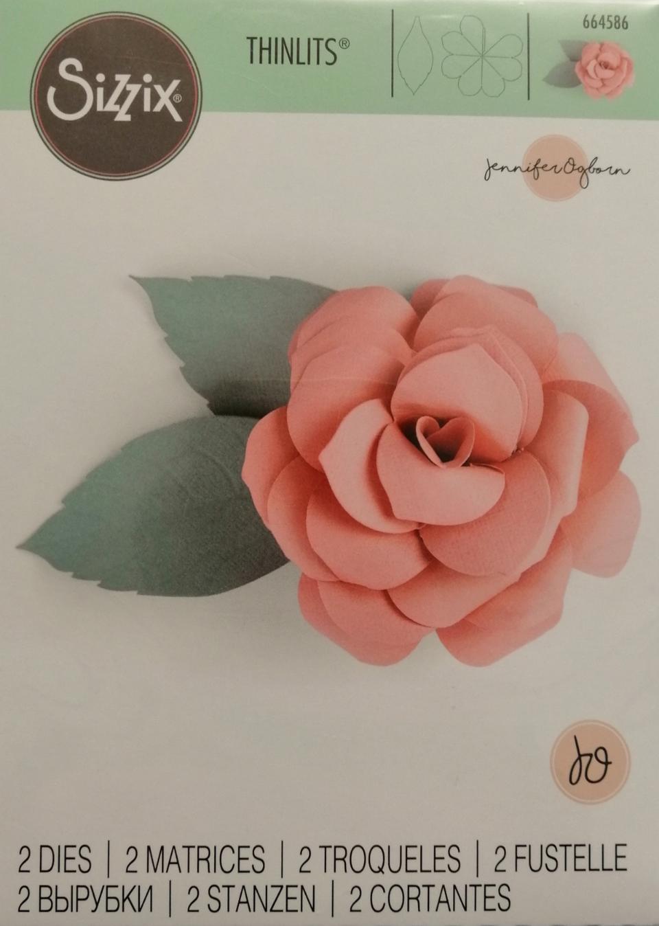 fustella thinlits fiore da giardino sizzix composta da 2 elementi