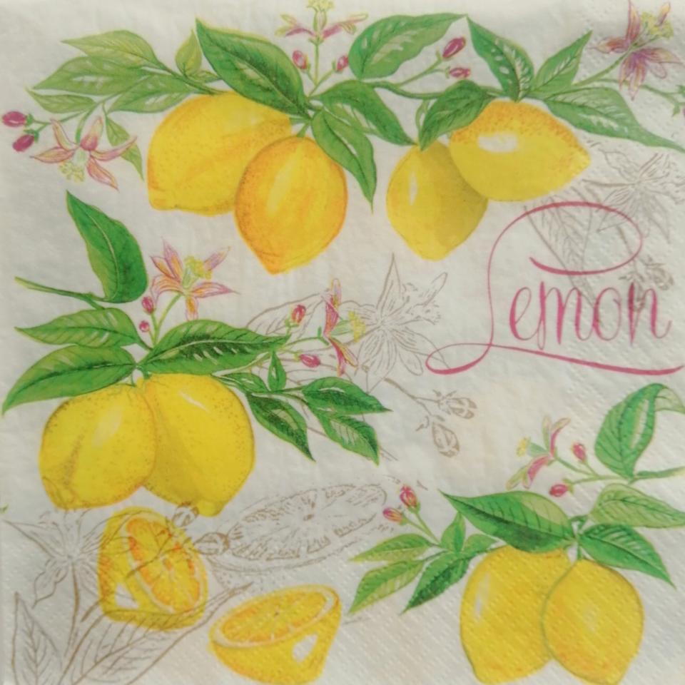 tovaglioli per decoupage limoni arti e grafica busta da 2 pezzi 33 x 33 cm