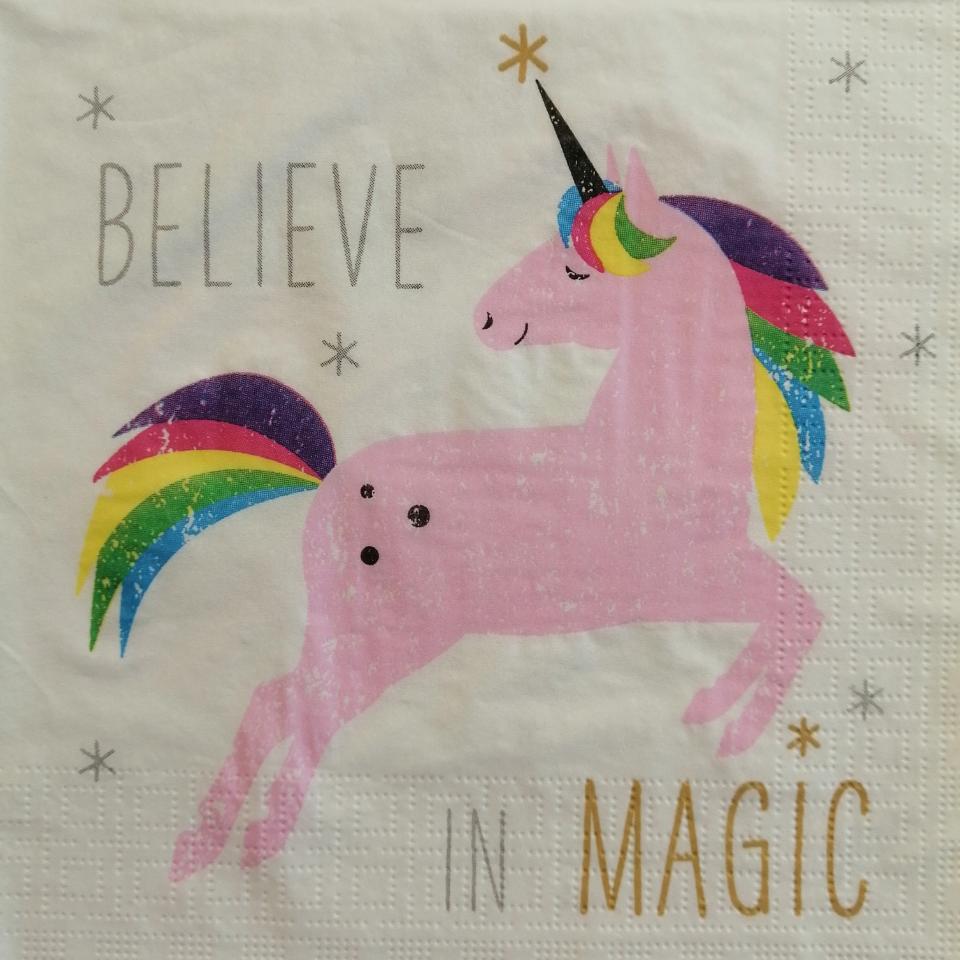 tovaglioli per decoupage unicorno arti e grafica busta da 2 pezzi 33 x 33 cm