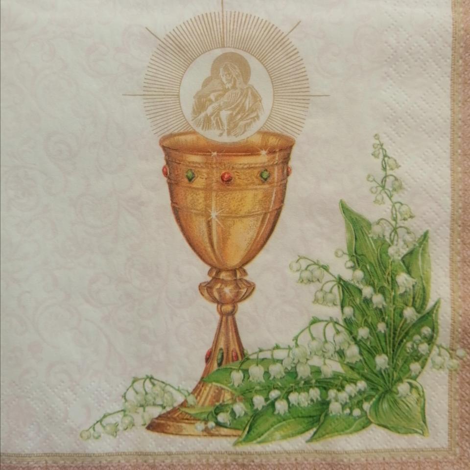 tovaglioli per decoupage calice prima comunione arti e grafica busta da 2 pezzi 33 x 33 cm