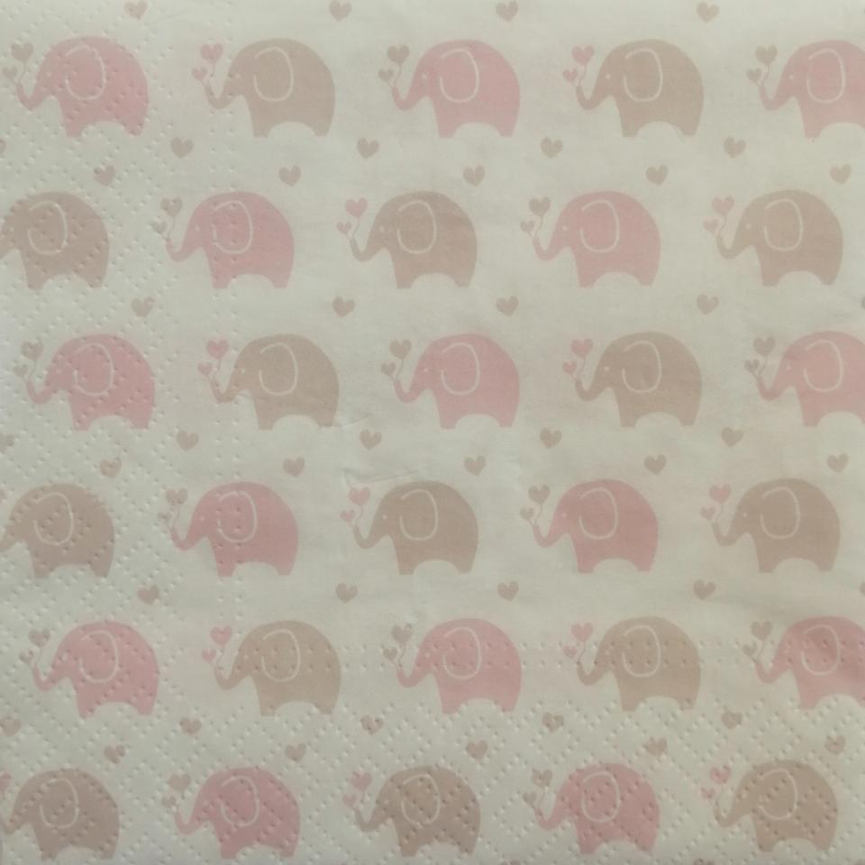 tovaglioli per decoupage  elefantini arti e grafica busta da 2 pezzi 33 x 33 cm