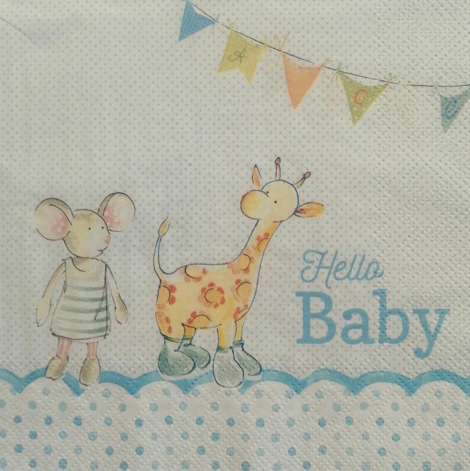 tovaglioli per decoupage  decori baby arti e grafica busta da 2 pezzi 33 x 33 cm