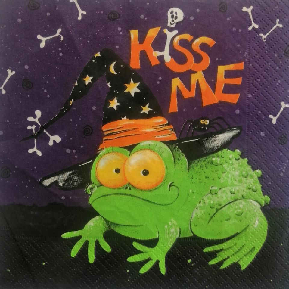 tovaglioli per decoupage halloween kiss me arti e grafica busta da 2 pezzi 33 x 33 cm